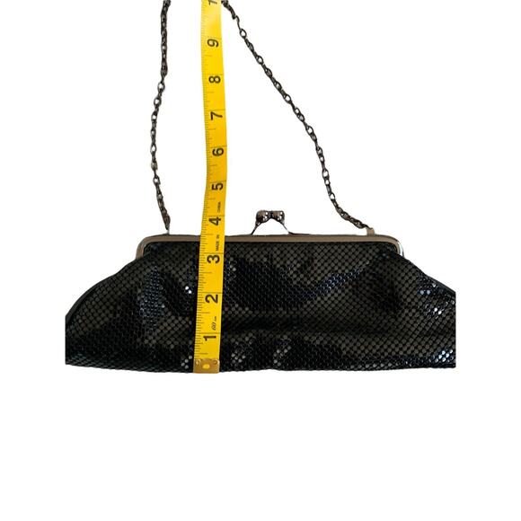 whiting & davis mesh leather bag black convertible purse chain strap clutch - Picture 11 of 11